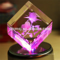 3D Laser Crystal, belle rose en cristal pour des cadeaux ou des faveurs de mariage